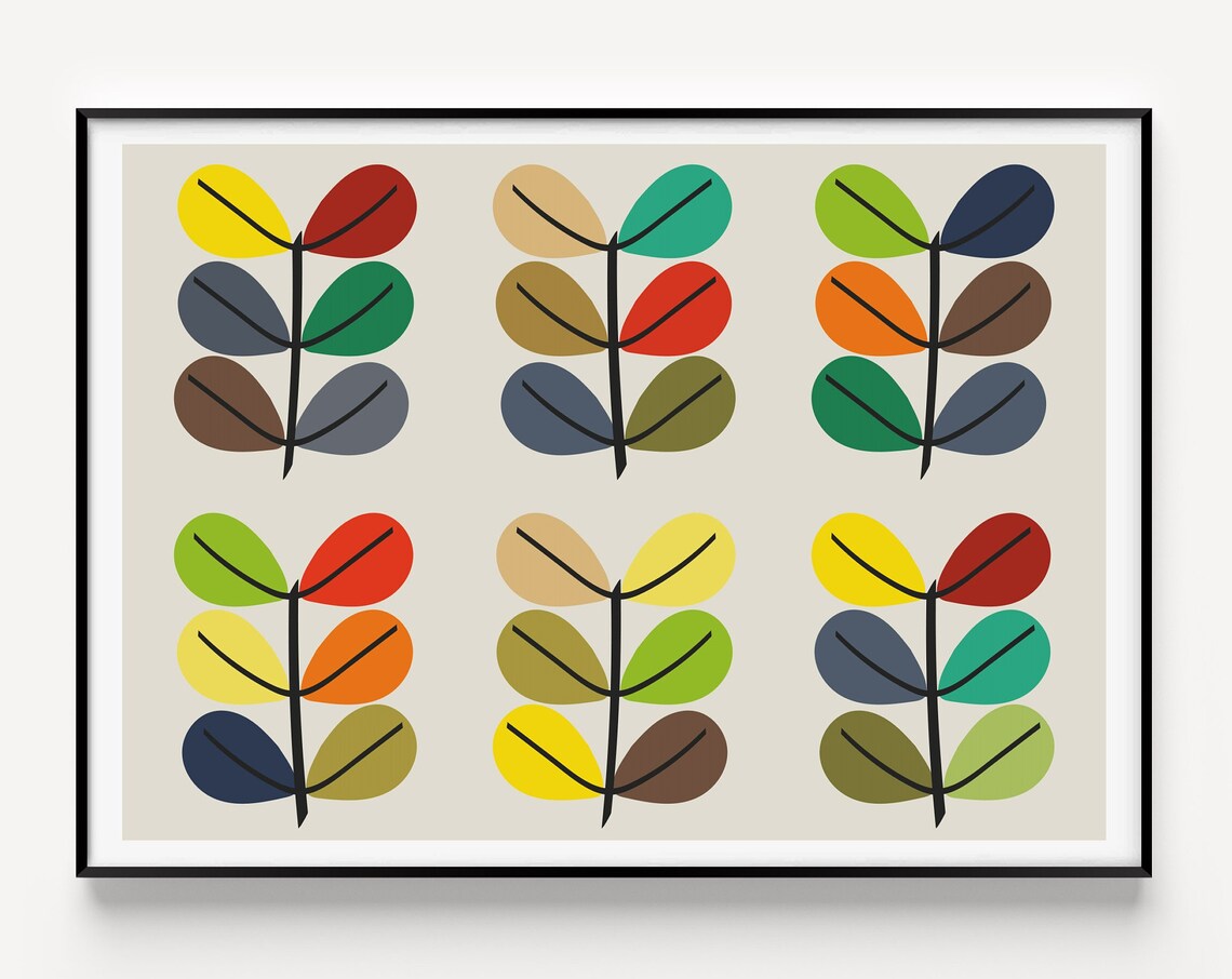 Mid Century Modern Tree Art Print, Scandinavian Minimalist