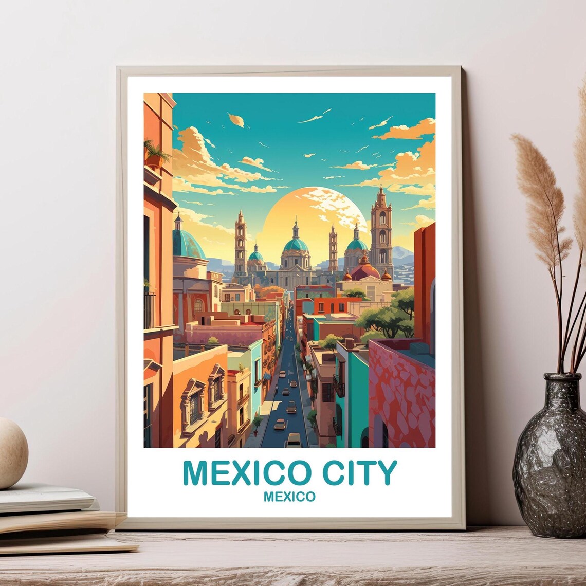 Mexico City Travel Poster, Memories Souvenir