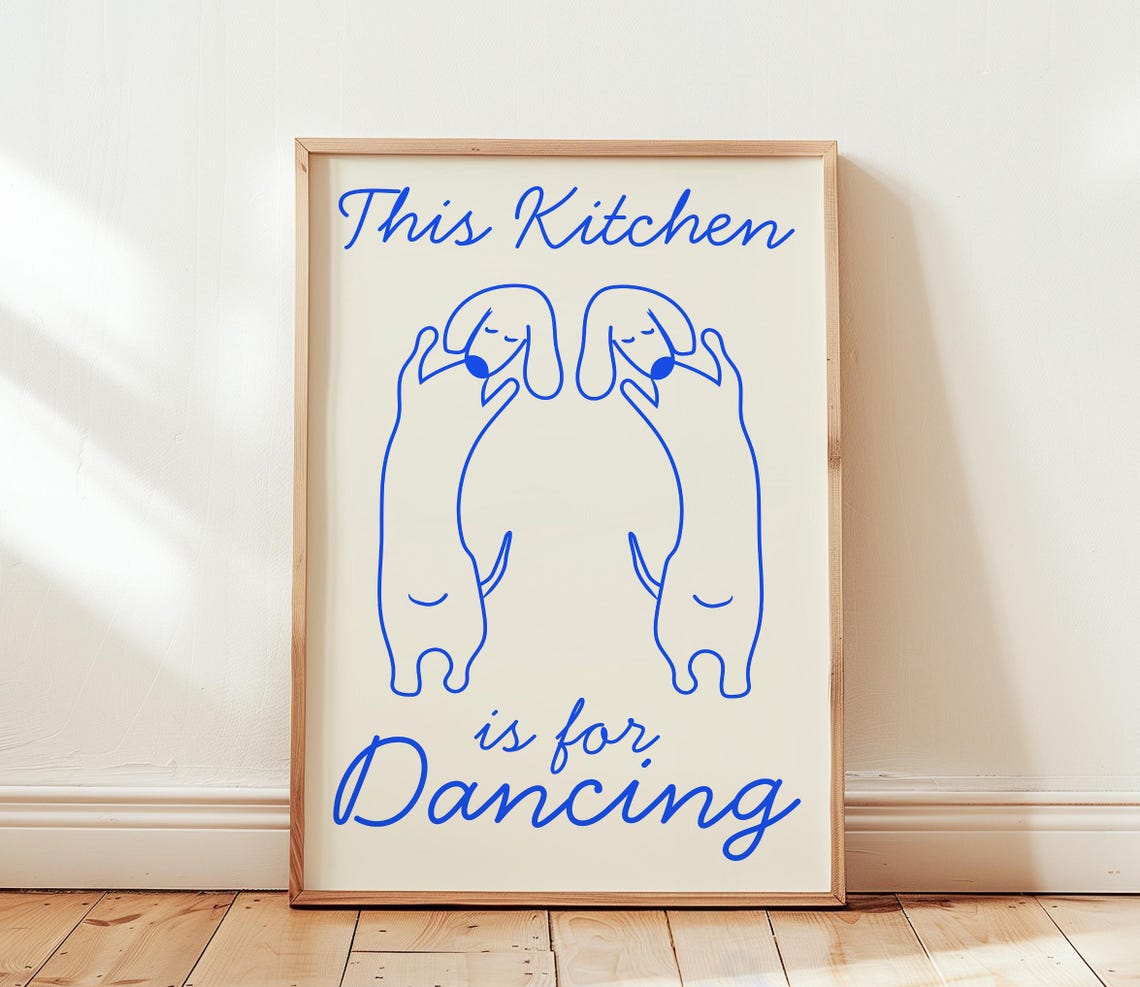 This Kitchen Is For Dancing Dachshund Dogs Funny Quote Poster