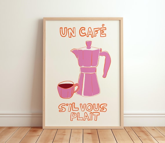 Un Cafe Trendy Kitchen Decor Coffee Bar Art Print