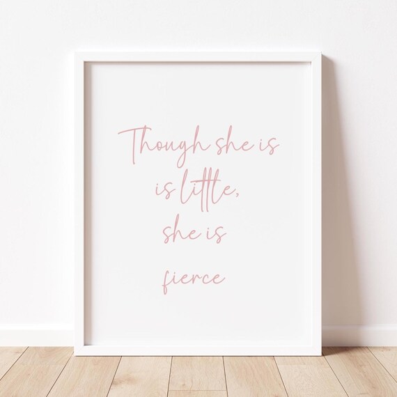 Inspirational Quote Girl Nursery Pastel Pink Decor Newborn Baby Inexpensive New Mom Present Strong Daughter