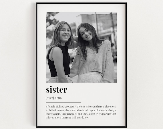 Personalised Sister Definition Quote Wall Art