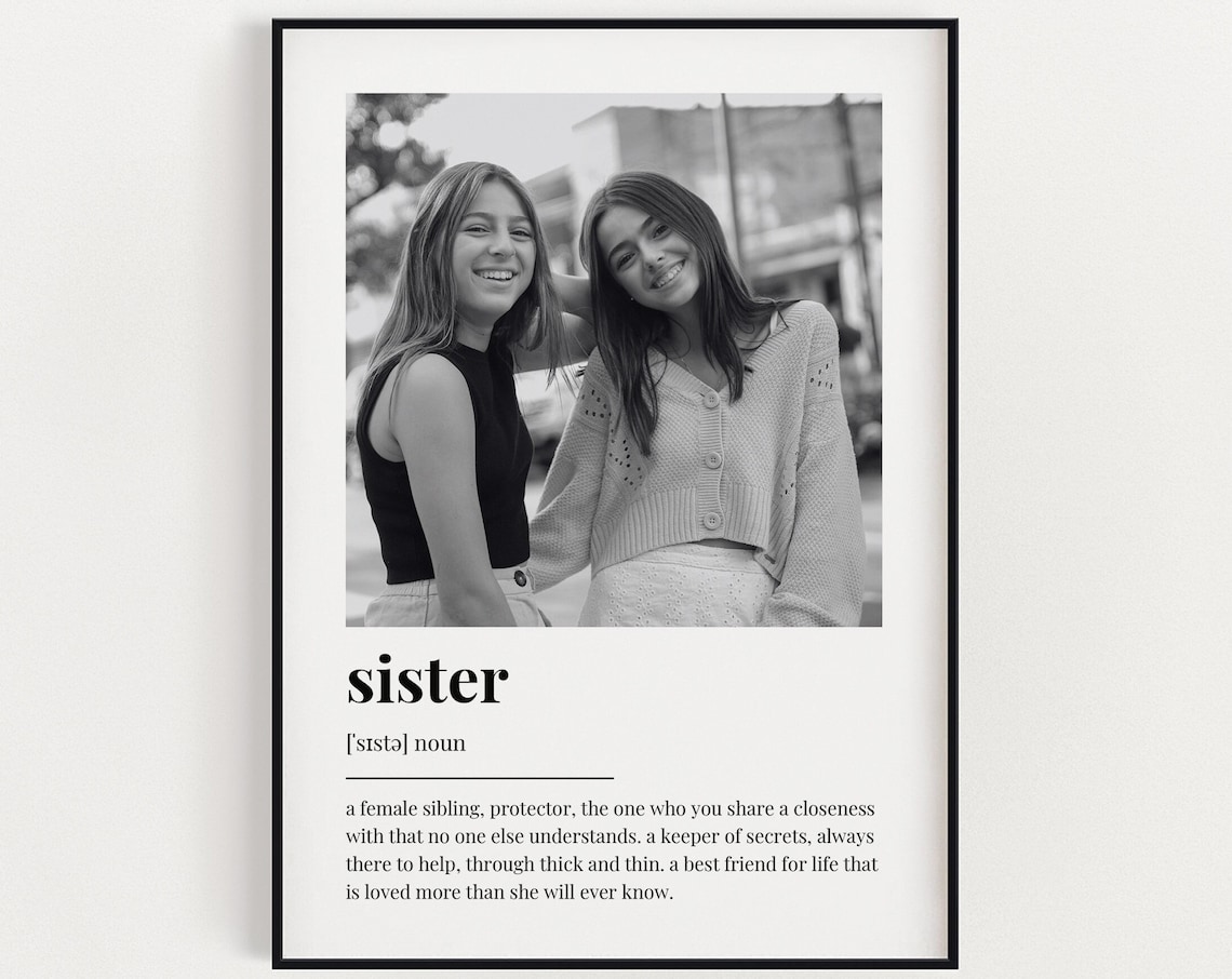 Personalised Sister Definition Quote Wall Art