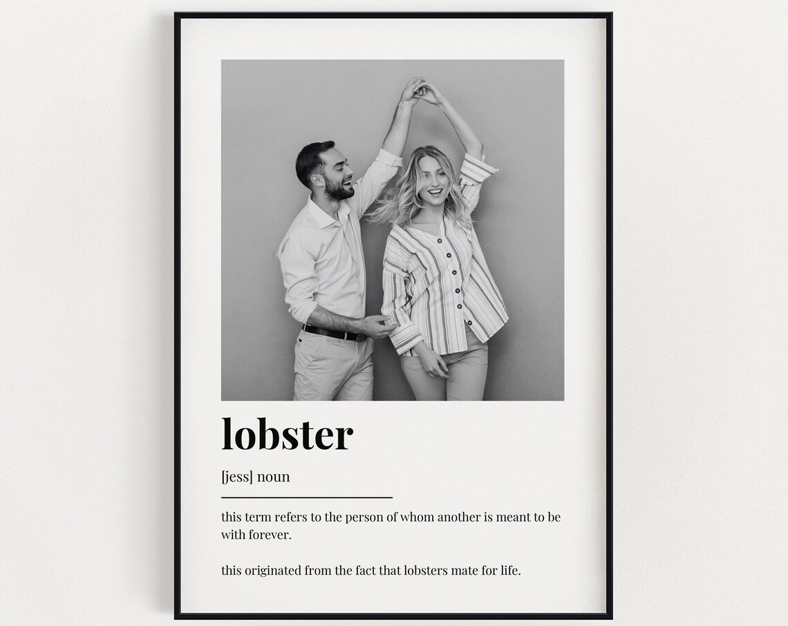 Personalised Lobster Definition Art Print, Couples Gift