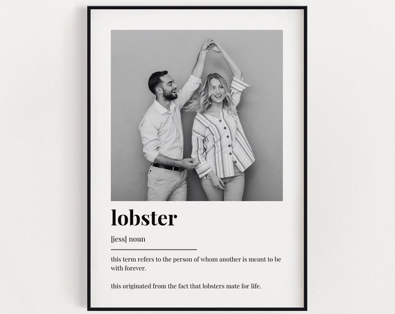 Personalised Lobster Definition Art Print, Couples Gift