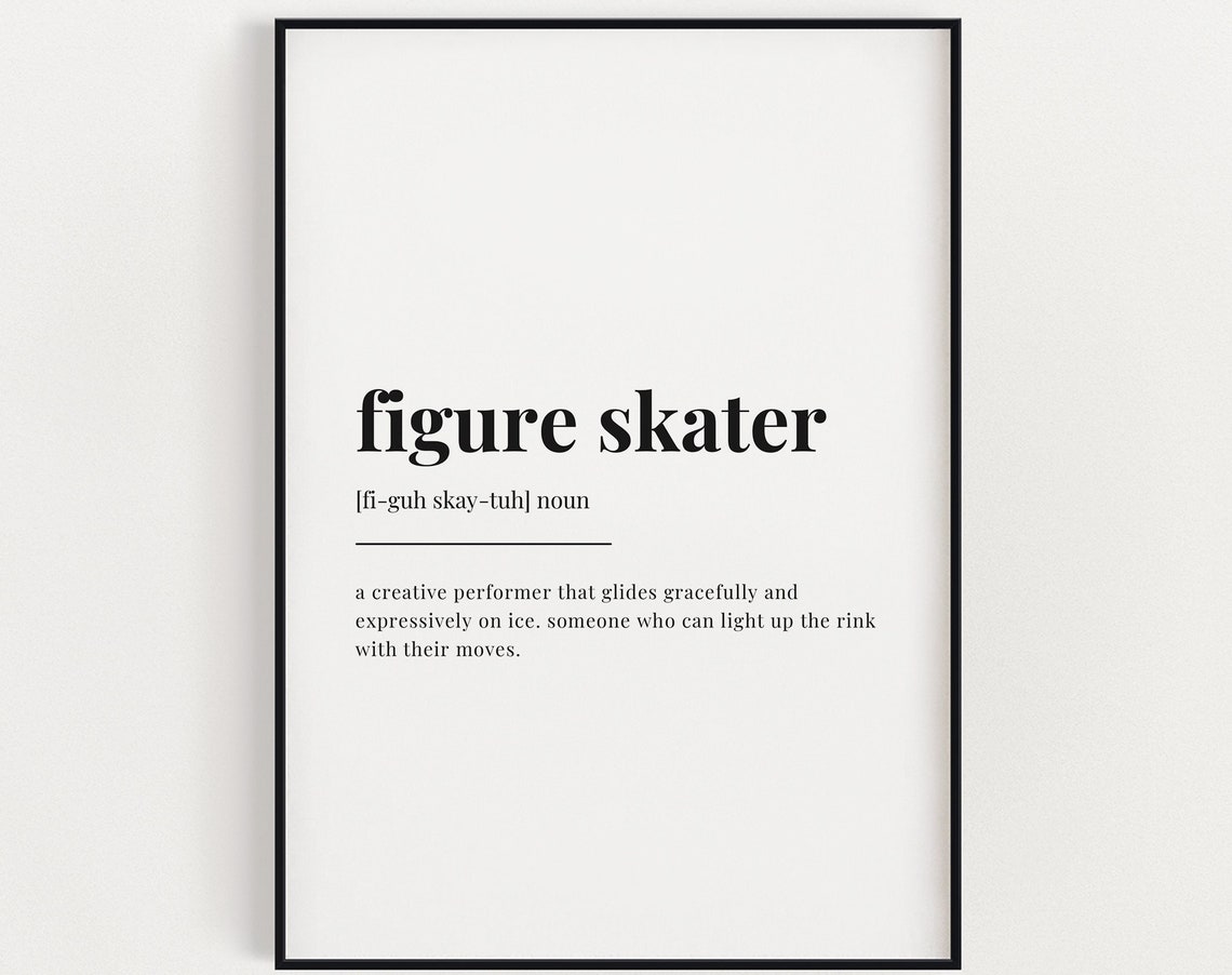 Figure Skater Definition Art Print, Gift for Her