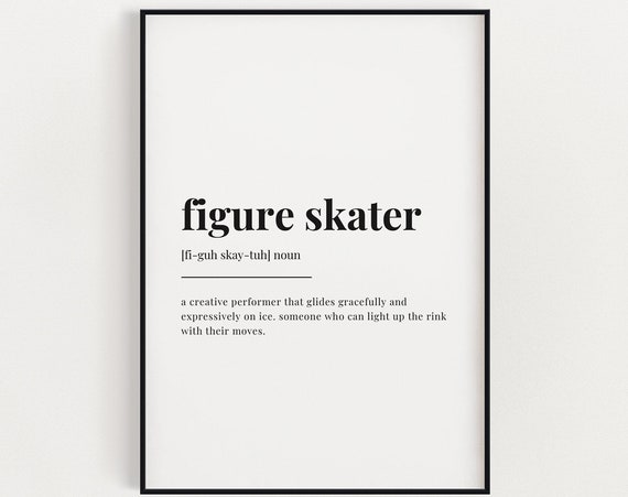 Figure Skater Definition Art Print, Gift for Her