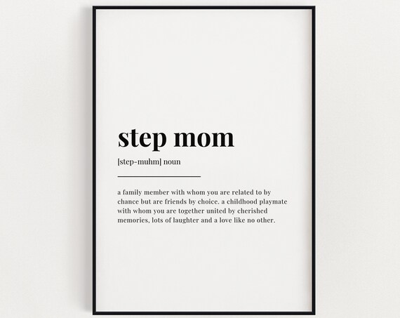 Step Mom Definition Dictionary Style Family Love Tribute Poster