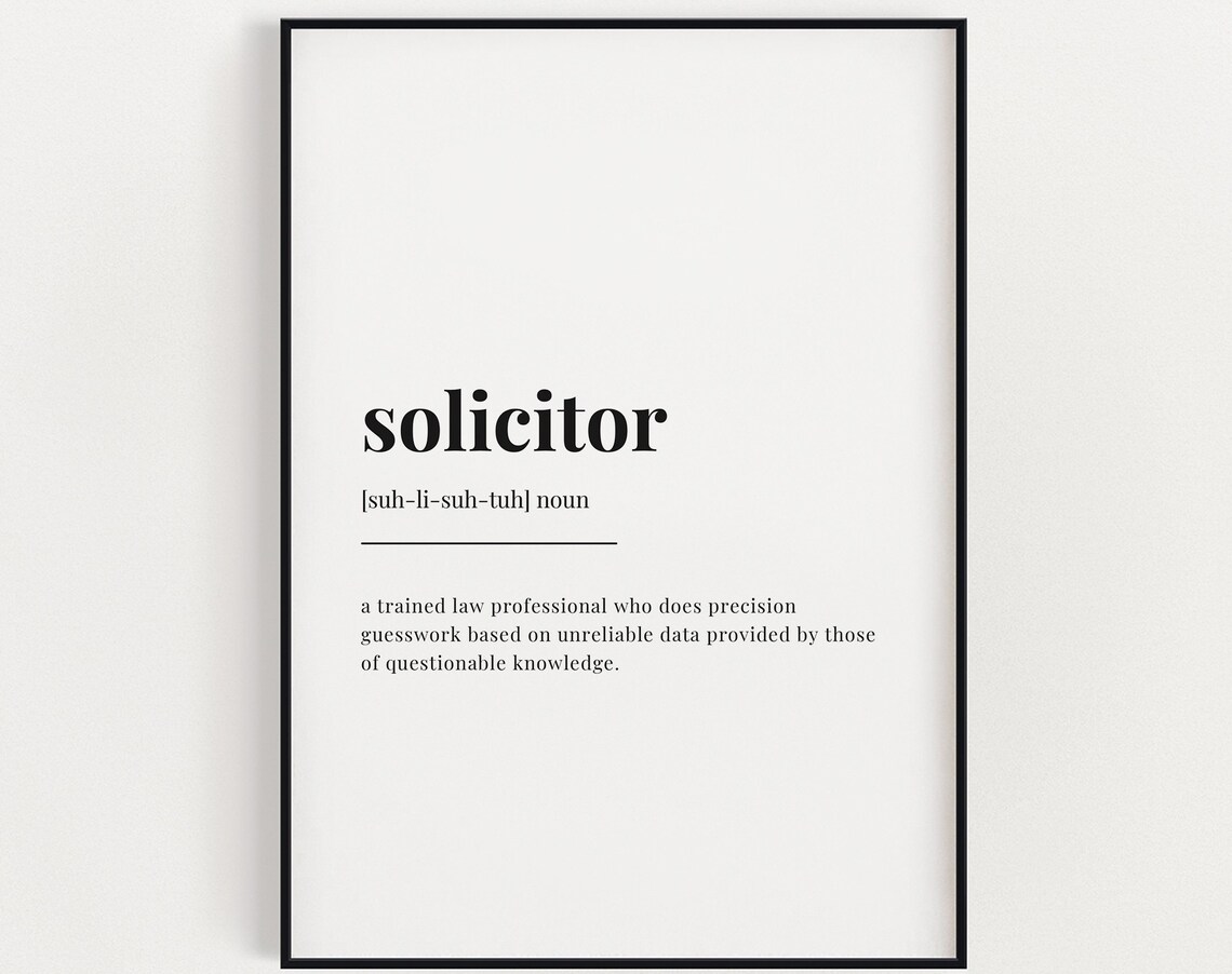 Solicitor Definition Typography Quote Art Print