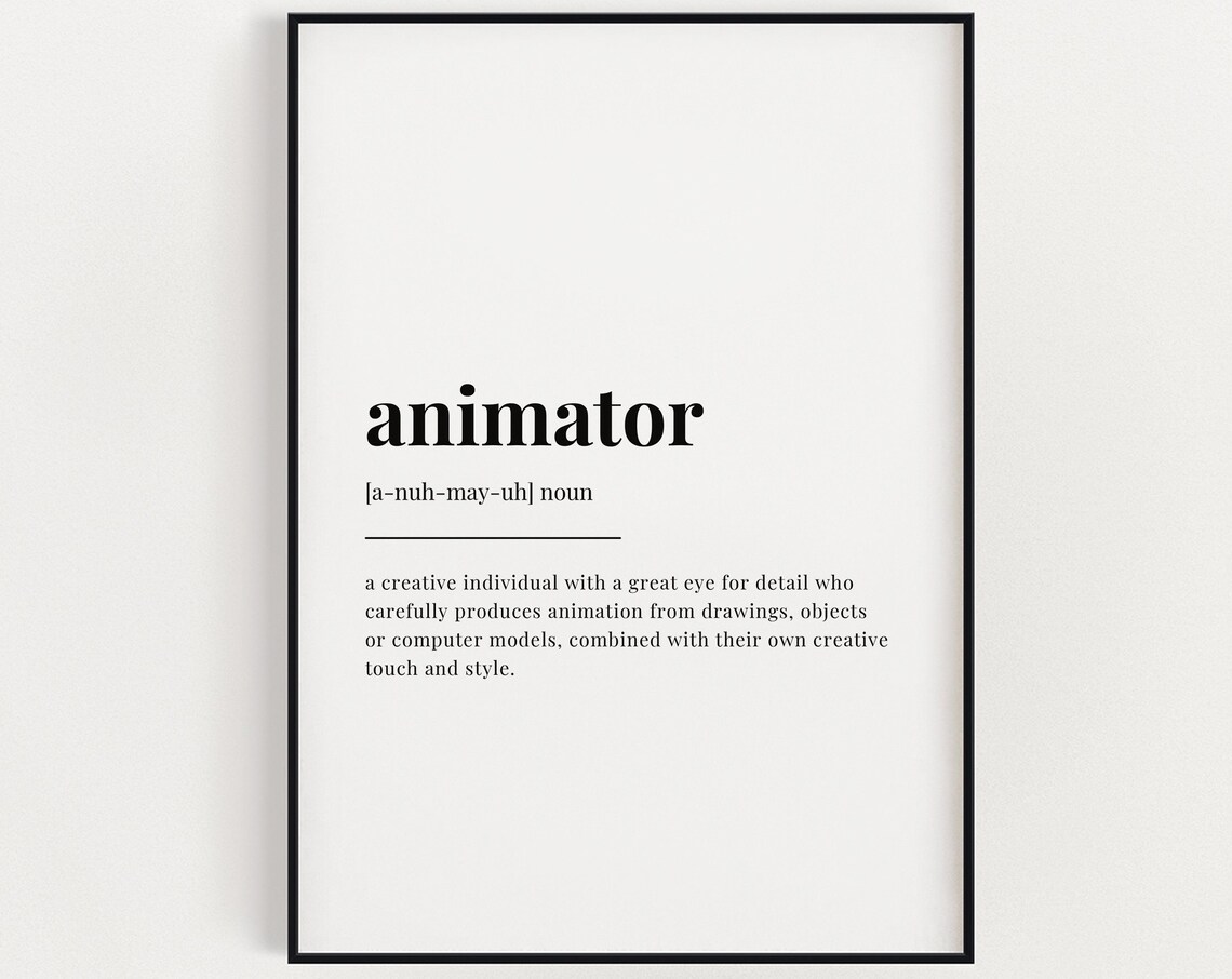 Animator Definition Quote Print, Office Art Poster