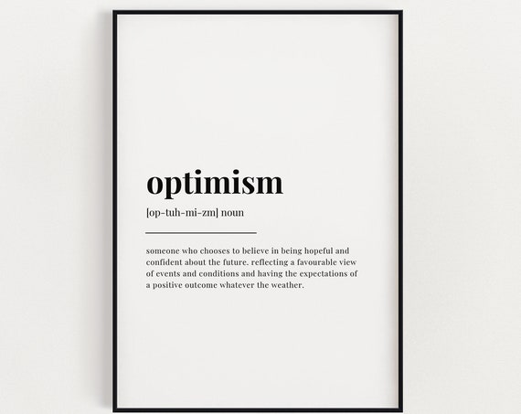 Optimism Definition Meaning, Positivity Typography