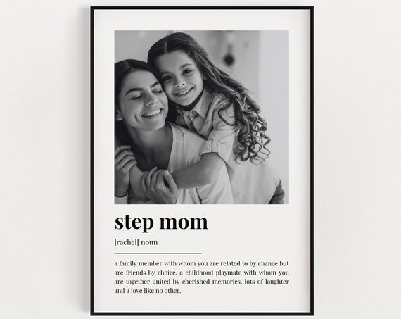 Personalized Step Mom Definition Art Print, Quote