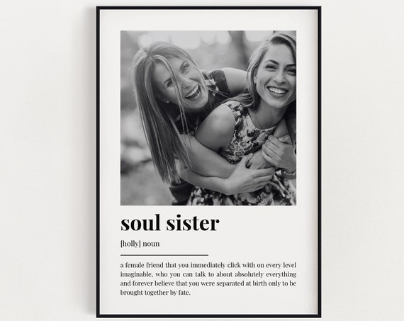 Personalised Soul Sister Definition Art Print