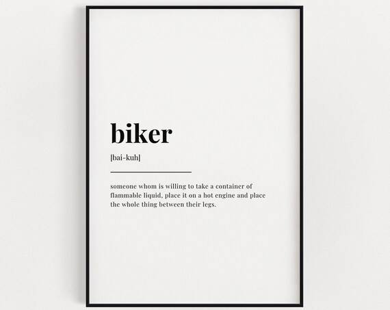 Biker Funny Definition Dictionary Style Motorcycle Gift Poster