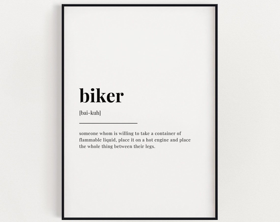 Biker Funny Definition Dictionary Style Motorcycle Gift Poster