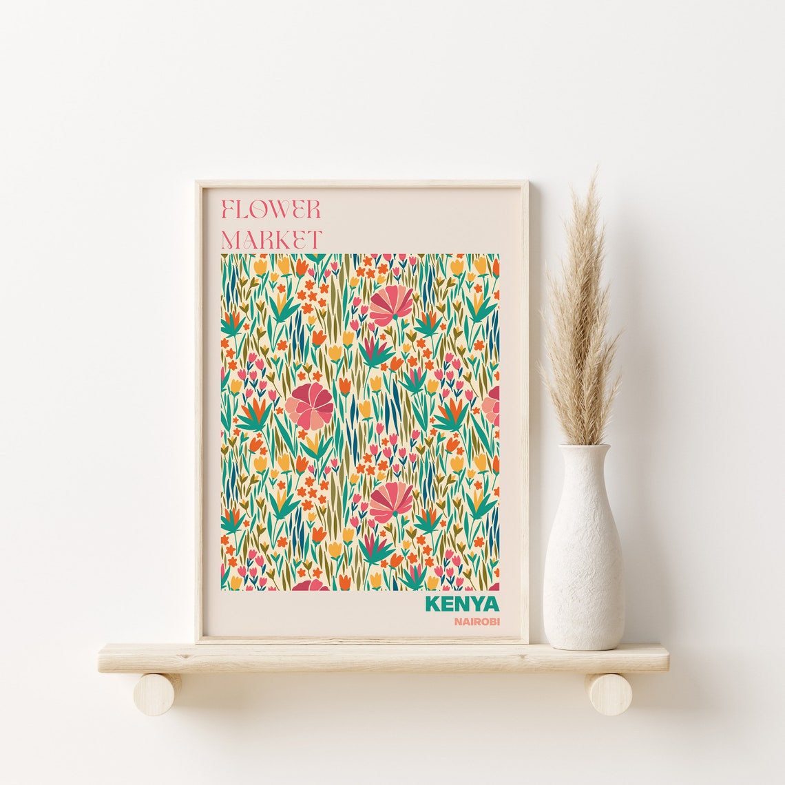 Kenya Flower Market Poster Nairobi Wildflower Meadow Artwork - Image 3