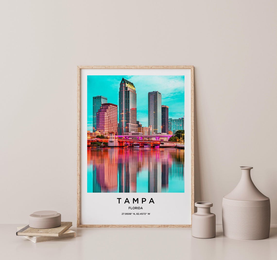 Tampa Art Tampa Print Tampa Poster Tampa Art Tampa Photo Tampa Map Tampa Painting Tampa Travel - Image 2