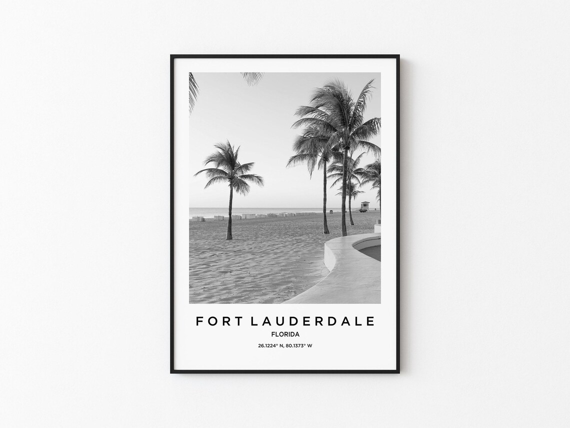 Fort Lauderdale Travel Poster, Fort Lauderdale Map