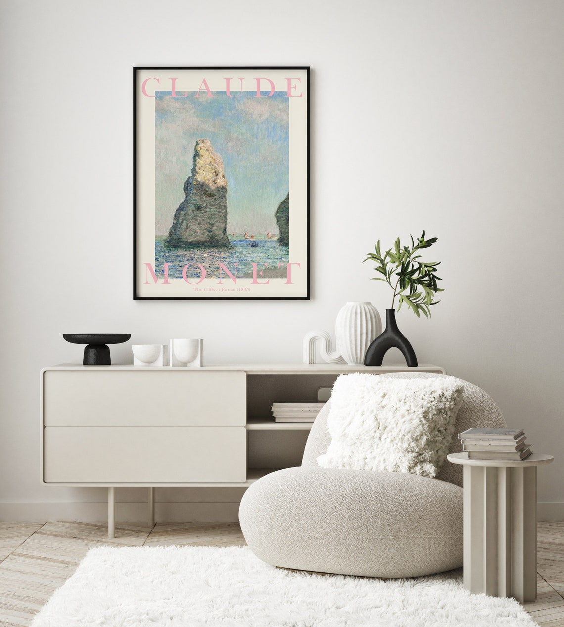 Claude Monet Cliffs At Etretat 1885 Seascape Exhibition Poster - Image 2