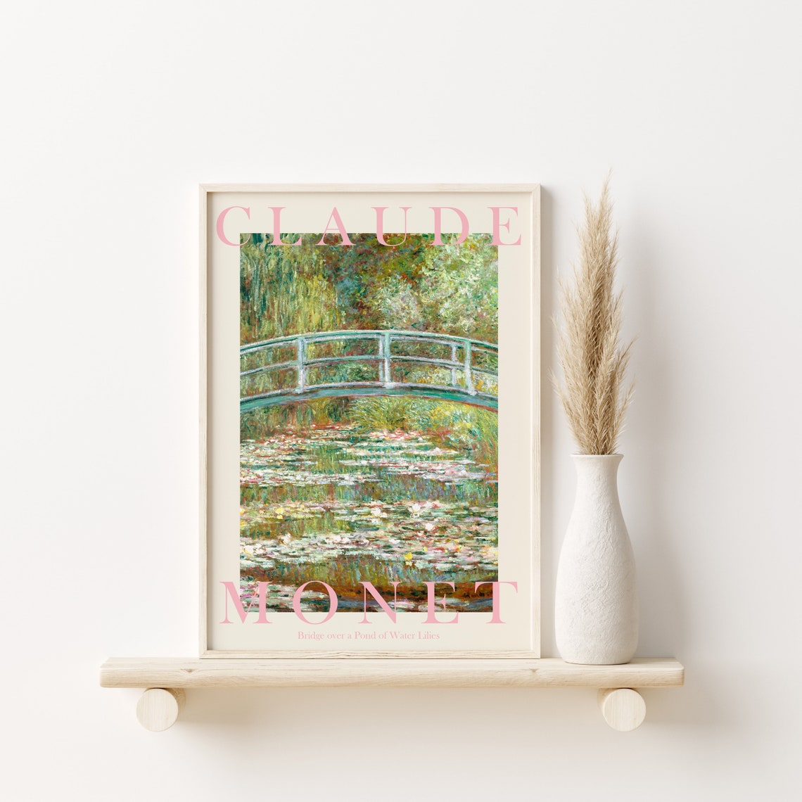 Claude Monet Bridge Over a Pond of Water Lilies Cream Poster