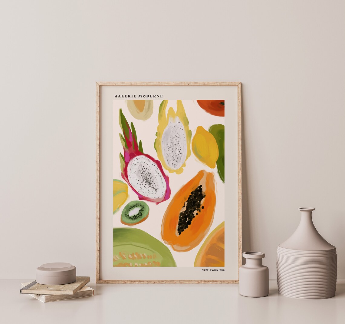 Fruit Kitchen Art Print Food Poster Modern Kitchen Wall Decor Kitchen Wall Art Fruit Kitchen Poster Fruit Kitchen Print - Image 2