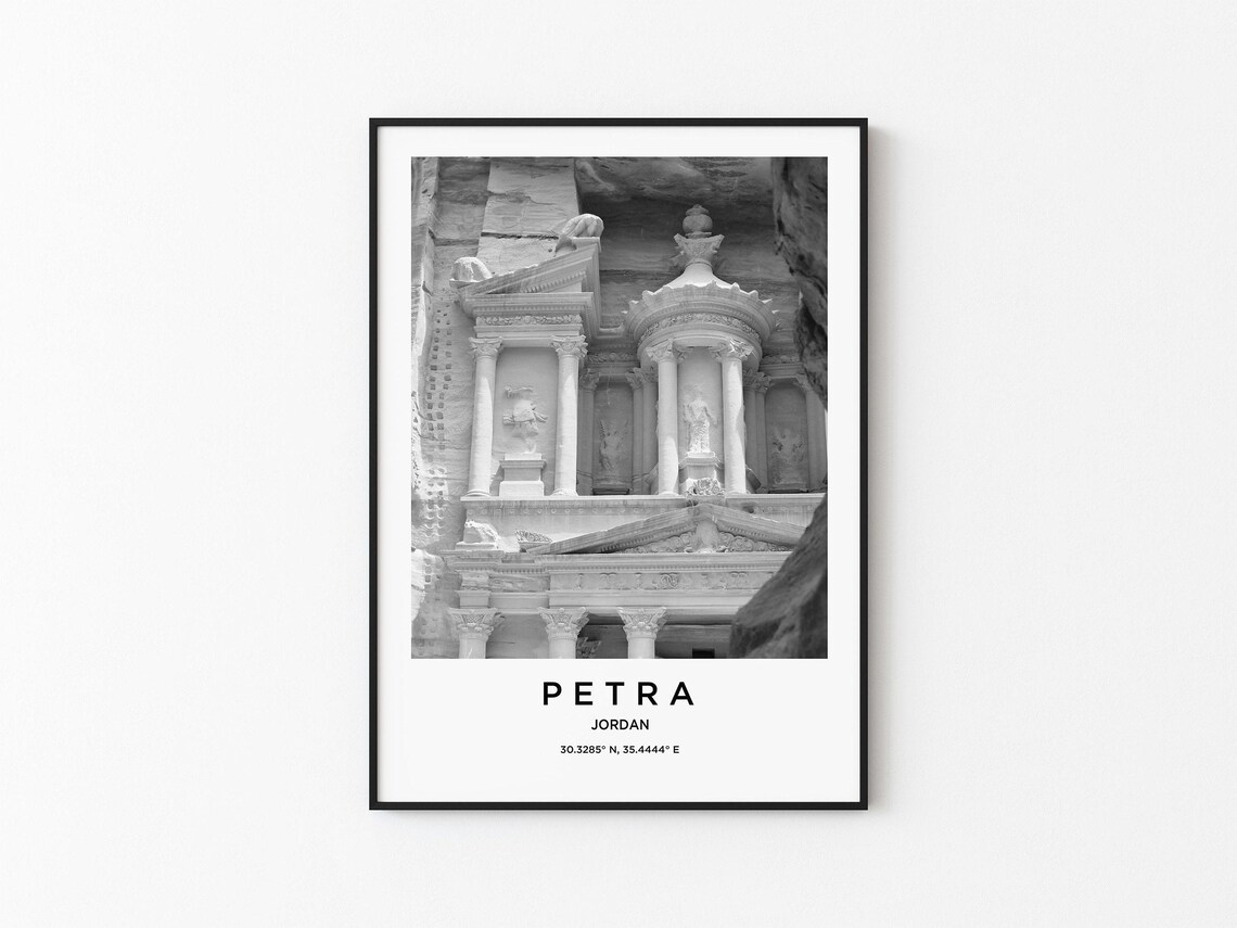 Petra Travel Poster, Petra Map Art