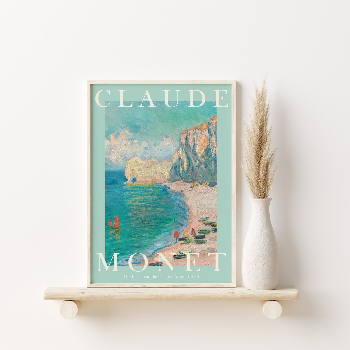 Claude Monet Etretat Beach Falaise d'Amont Cliffs 1885 Poster - Image 2