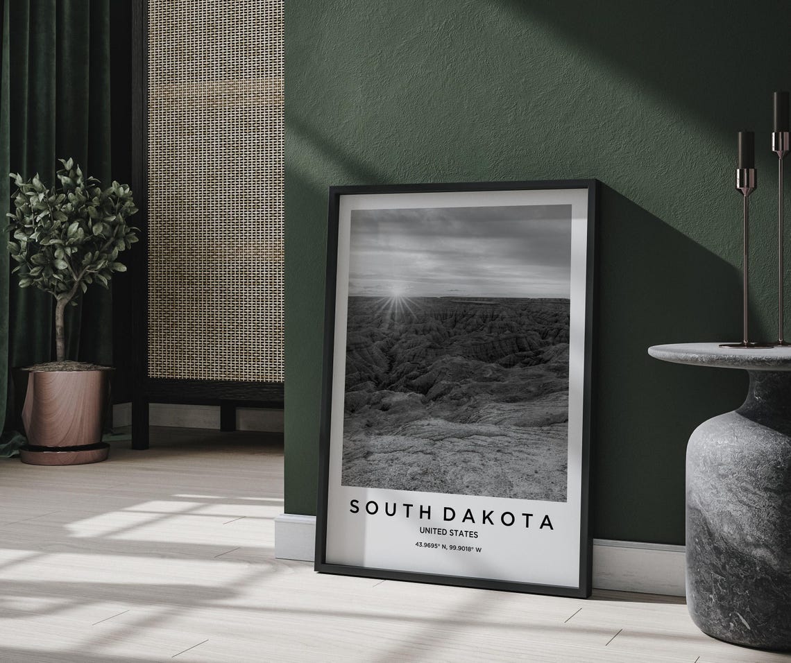 South Dakota Art South Dakota Print South Dakota Poster South Dakota Art South Dakota Photo South Dakota Map South Dakota Painting - Image 2