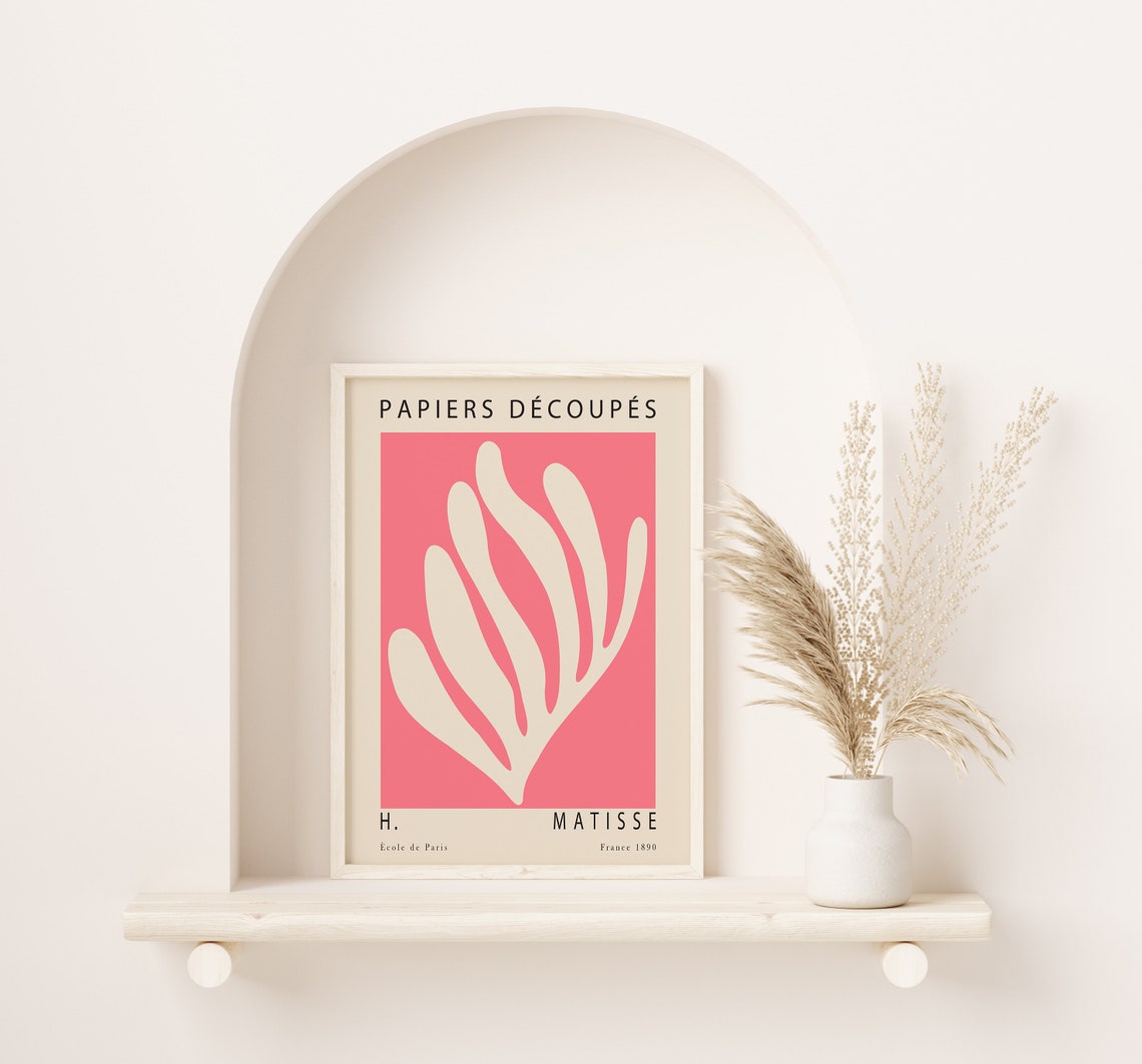 Henri Matisse Papiers Decoupes Pink Coral Modern Cut Out Poster - Image 2