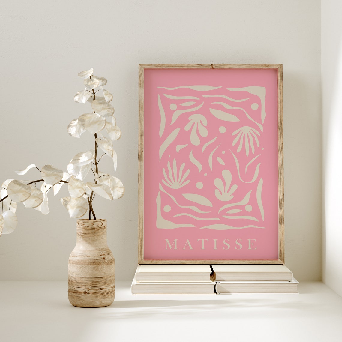 Matisse Hot Pink Organic Cut Out Shapes Modern Abstract Poster