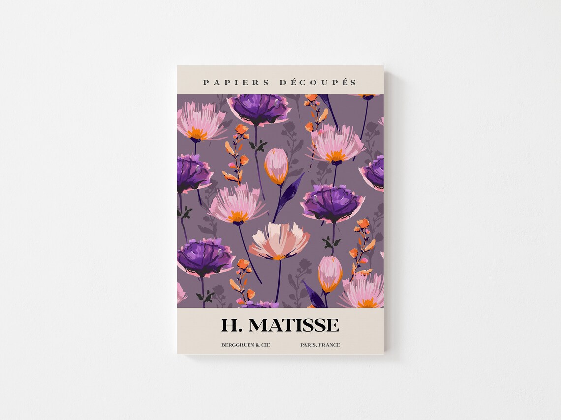 Henri Matisse Papiers Decoupes Purple Floral Exhibition Poster - Image 2