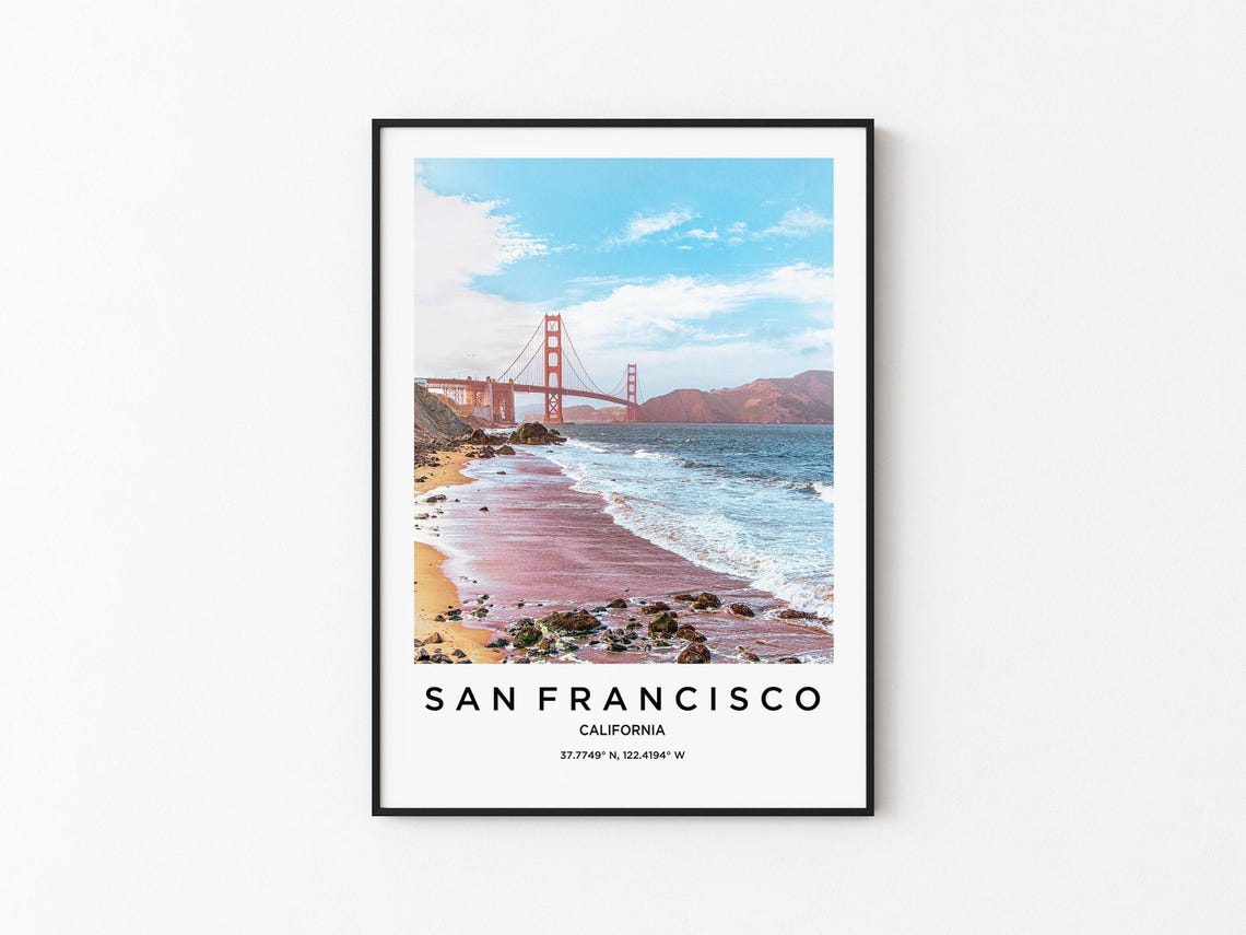 San Francisco California Golden Gate Bridge From the Beach Poster