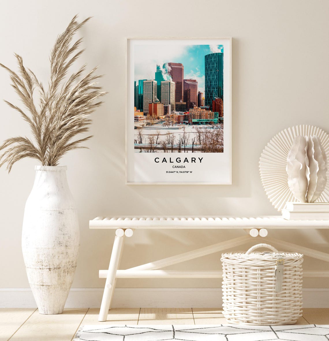 Calgary Canada Winter City Skyline Snowy Downtown Photo Poster - Image 3