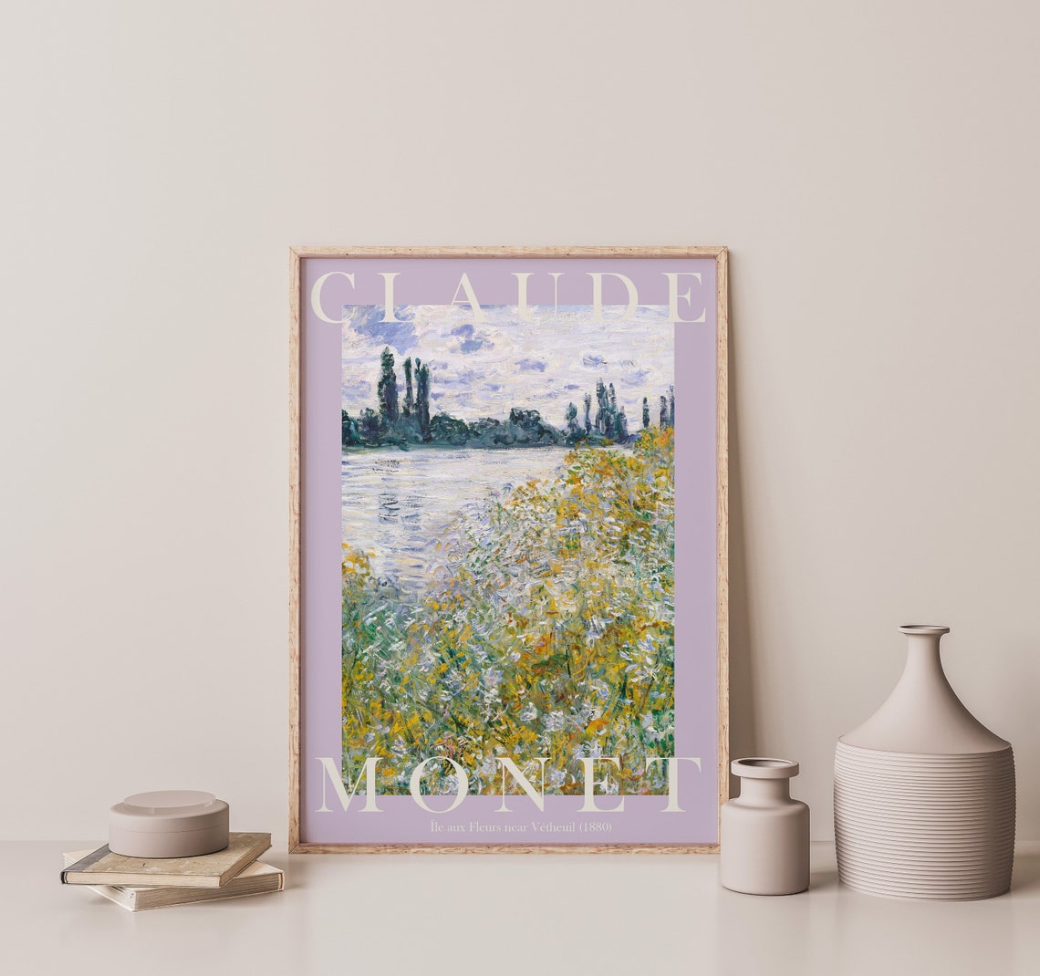 Claude Monet Ile aux Fleurs near Vetheuil Flower Island Poster - Image 3