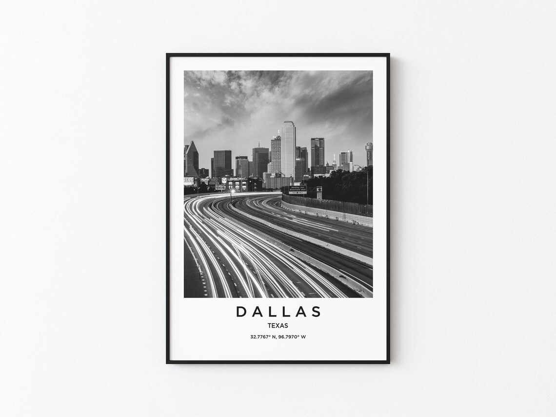 Dallas Travel Poster, Dallas Map Art Print