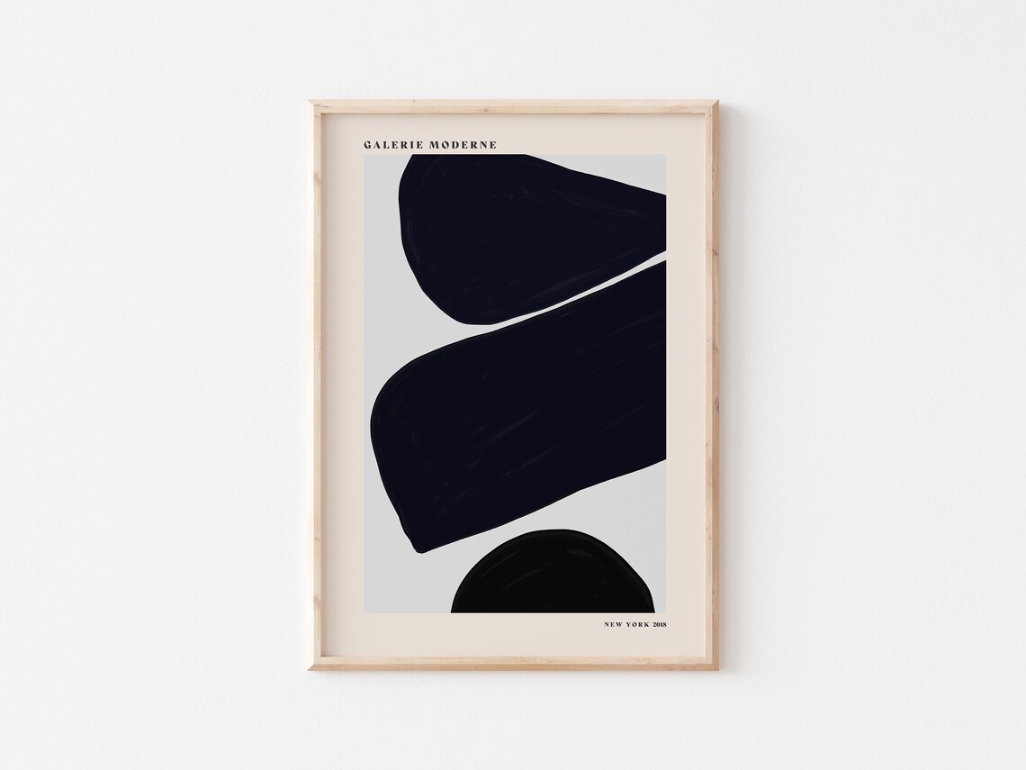 Galerie Moderne Bold Black Organic Shapes Minimalist Abstract Poster - Image 3