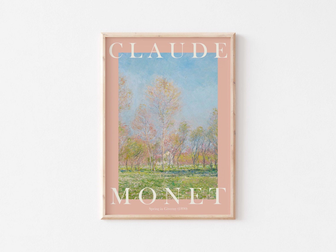 Claude Monet Spring in Giverny 1890 Budding Blossom Meadow Poster - Image 3