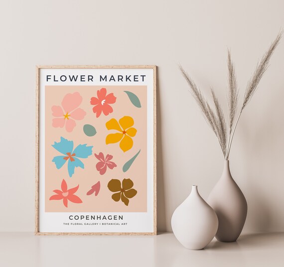 Flower Market Copenhagen Blush Abstract Floral Botanical Print