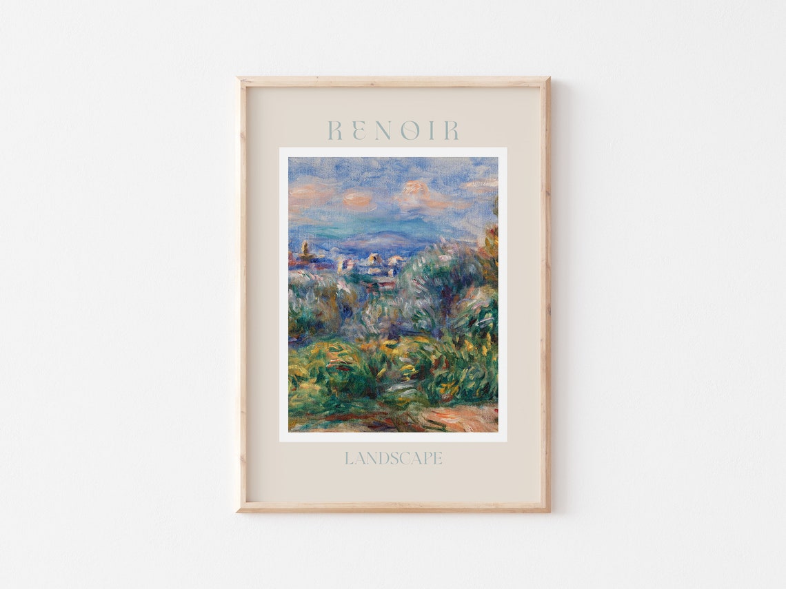 Auguste Renoir Evening Landscape with Distant Village Poster - Image 3