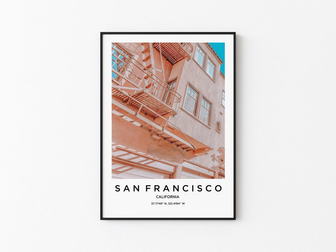San Francisco California Fire Escape Building Architecture Poster