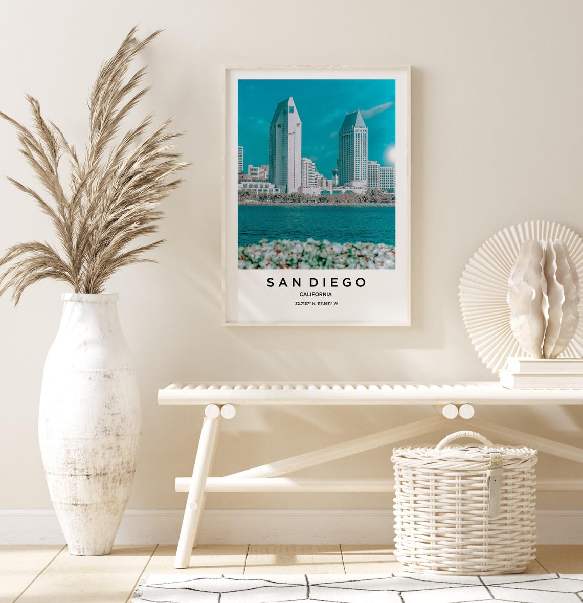 San Diego California Downtown Skyline Waterfront View Poster - Image 3