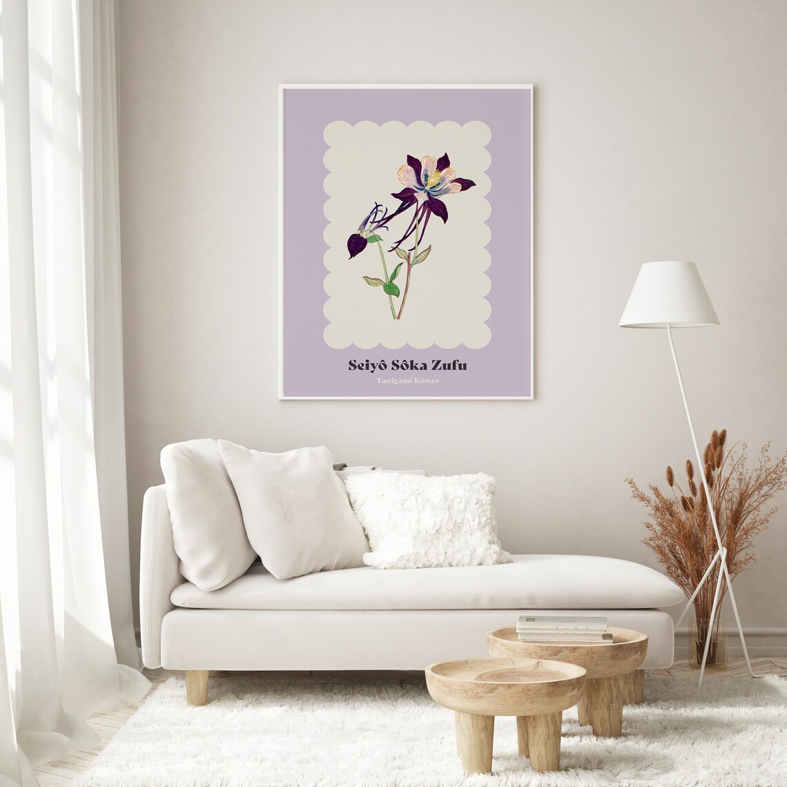 Japanese Floral Vintage Poster Seiy Ska Zufu Wall Art Columbine Flower Tanigami Konan Modern Pastel Art Print Exhibition Museum Decor - Image 2