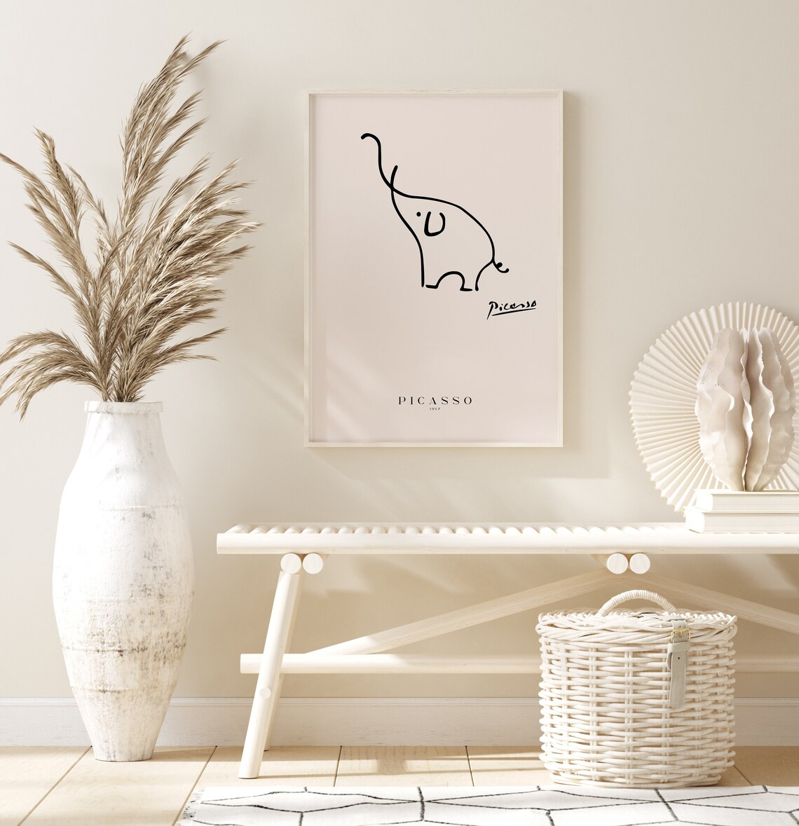 Picasso Elephant 1957 Minimalist Line Drawing Art Poster For Nursery Wall Decor - Image 2