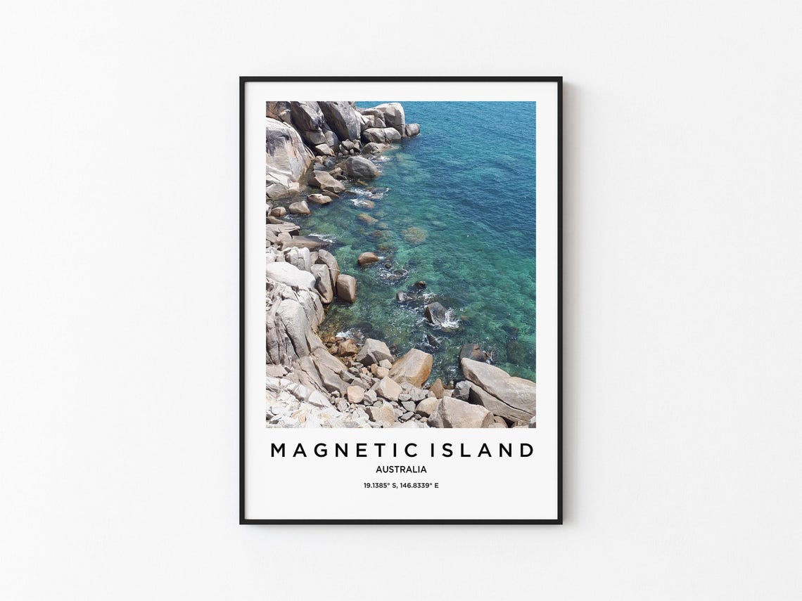 Magnetic Island Australia Granite Boulders Turquoise Sea Travel Poster