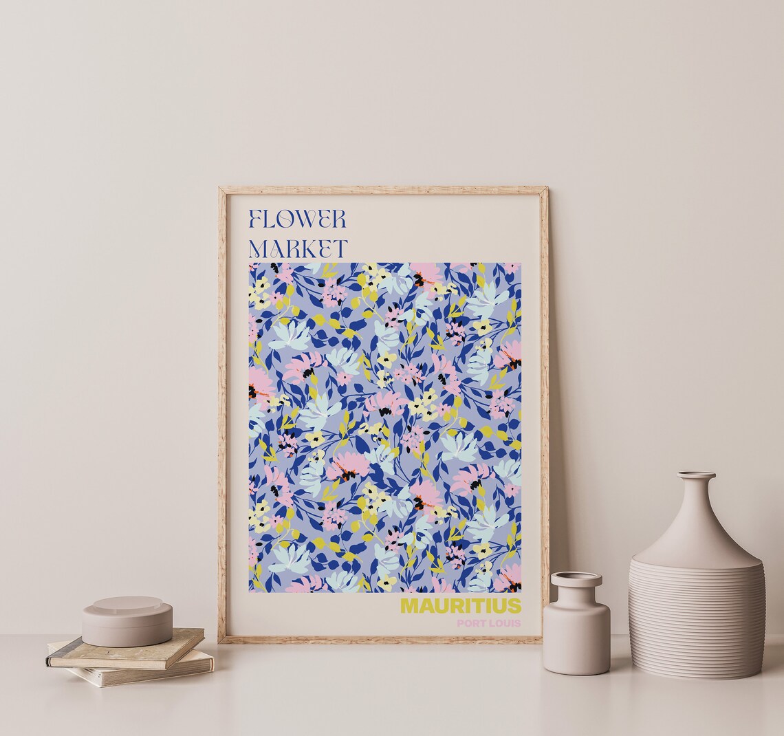 Port Louis Poster Personalised Travel Poster Port Louis Flower Market Print Floral Wall Decor Mauritius Travel Poster - Image 3