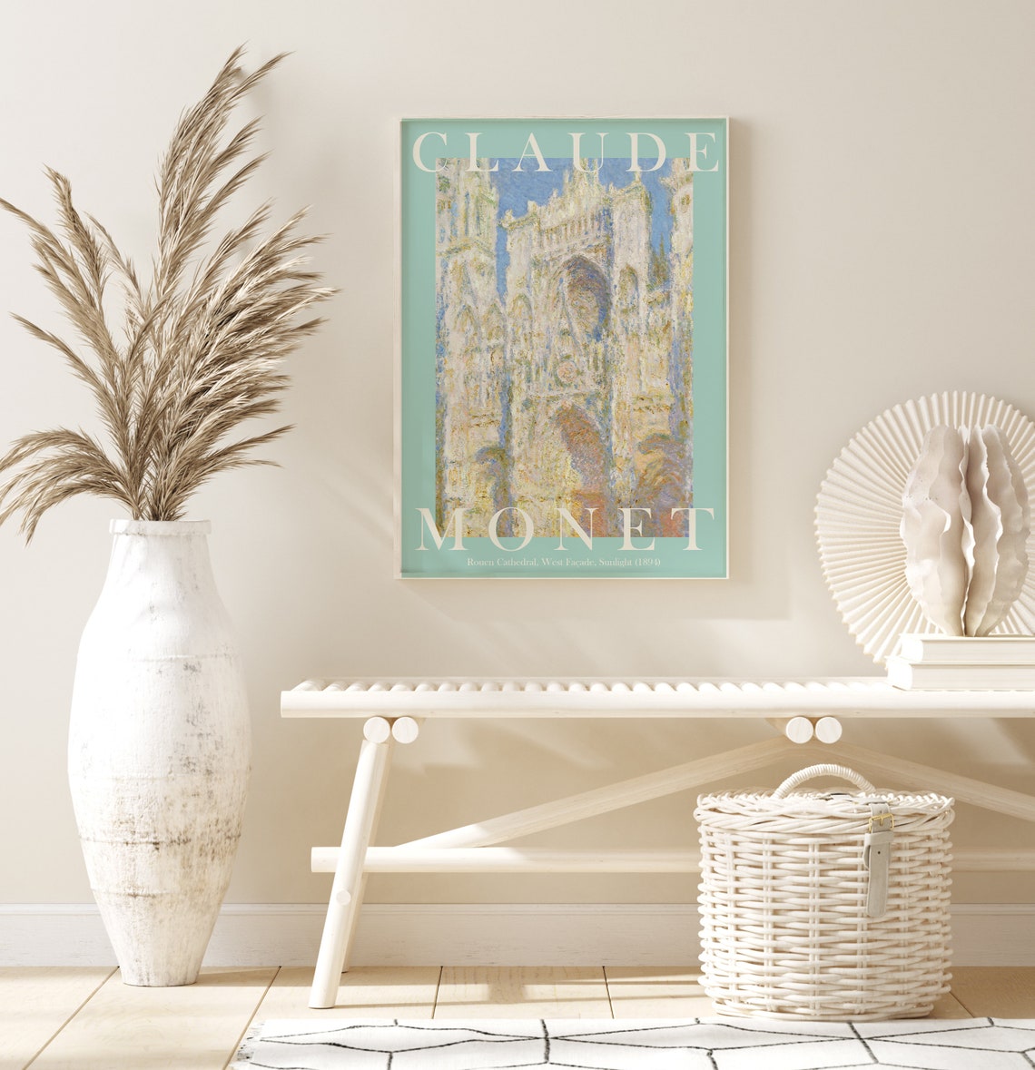 Claude Monet Rouen Cathedral West Facade Sunlight 1894 Poster - Image 3