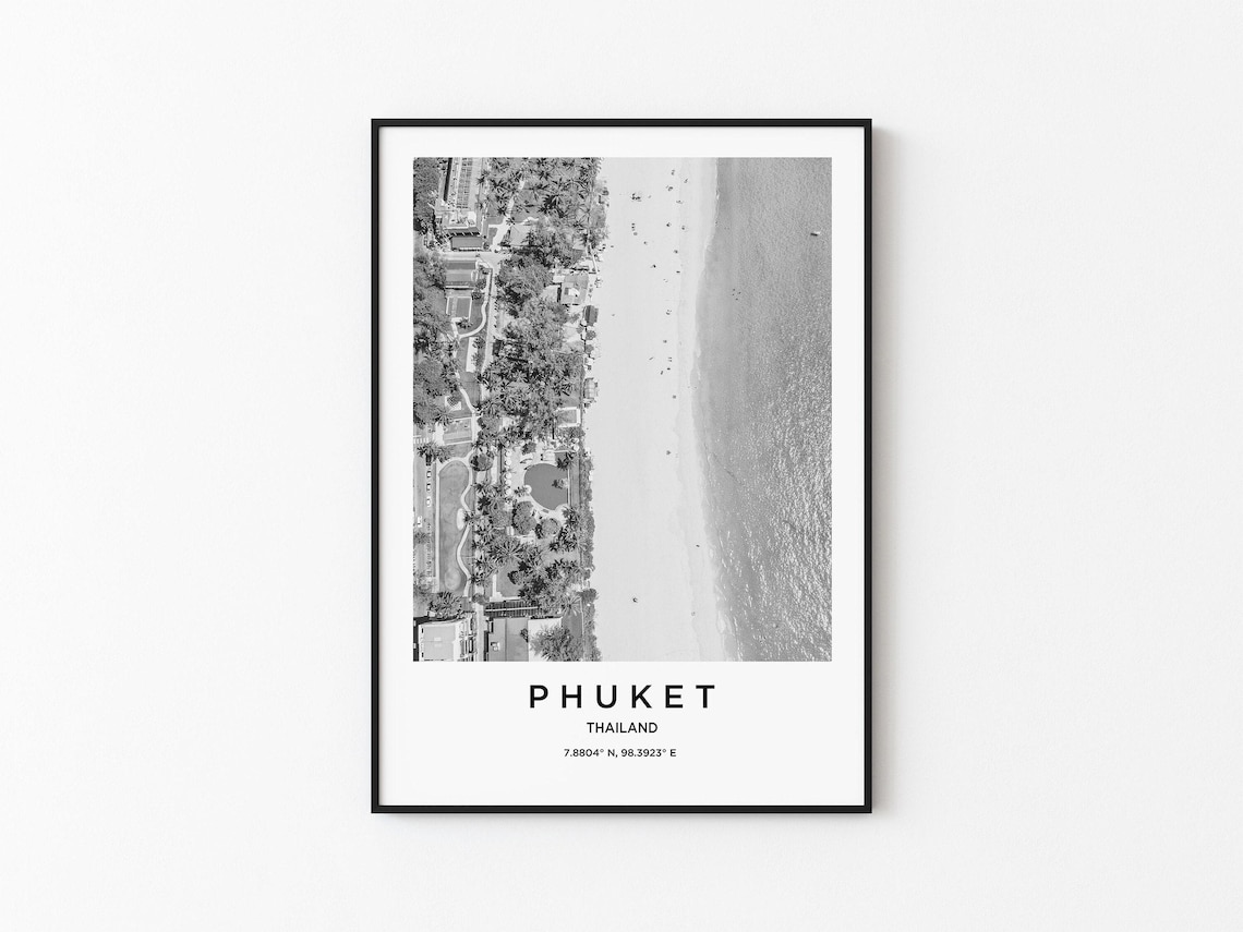 Phuket Travel Poster, Phuket Map Art Print