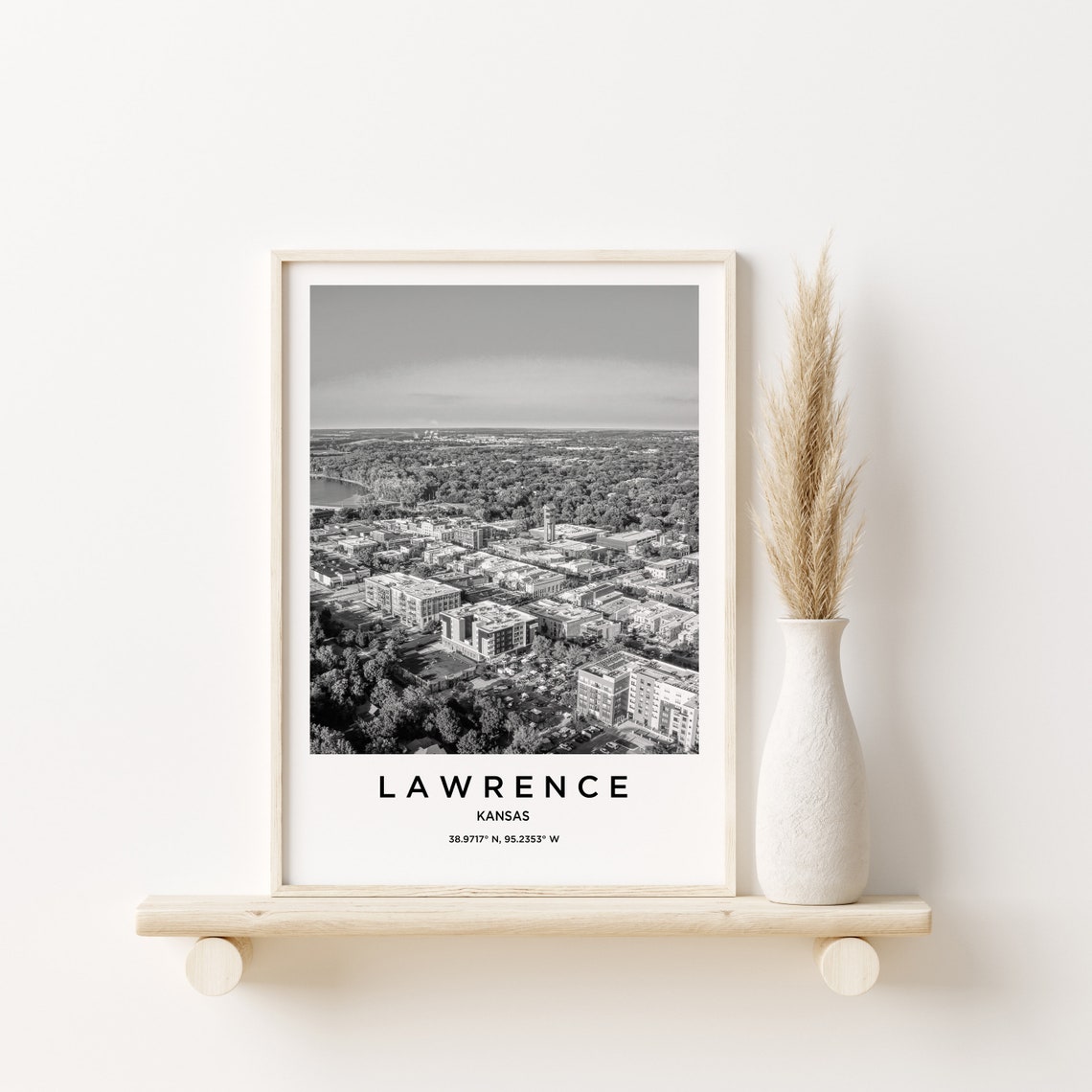 Lawrence Travel Poster Lawrence Print Lawrence Photo Print Black And White Photography Monochrome Travel Photography Kansas Travel - Image 3