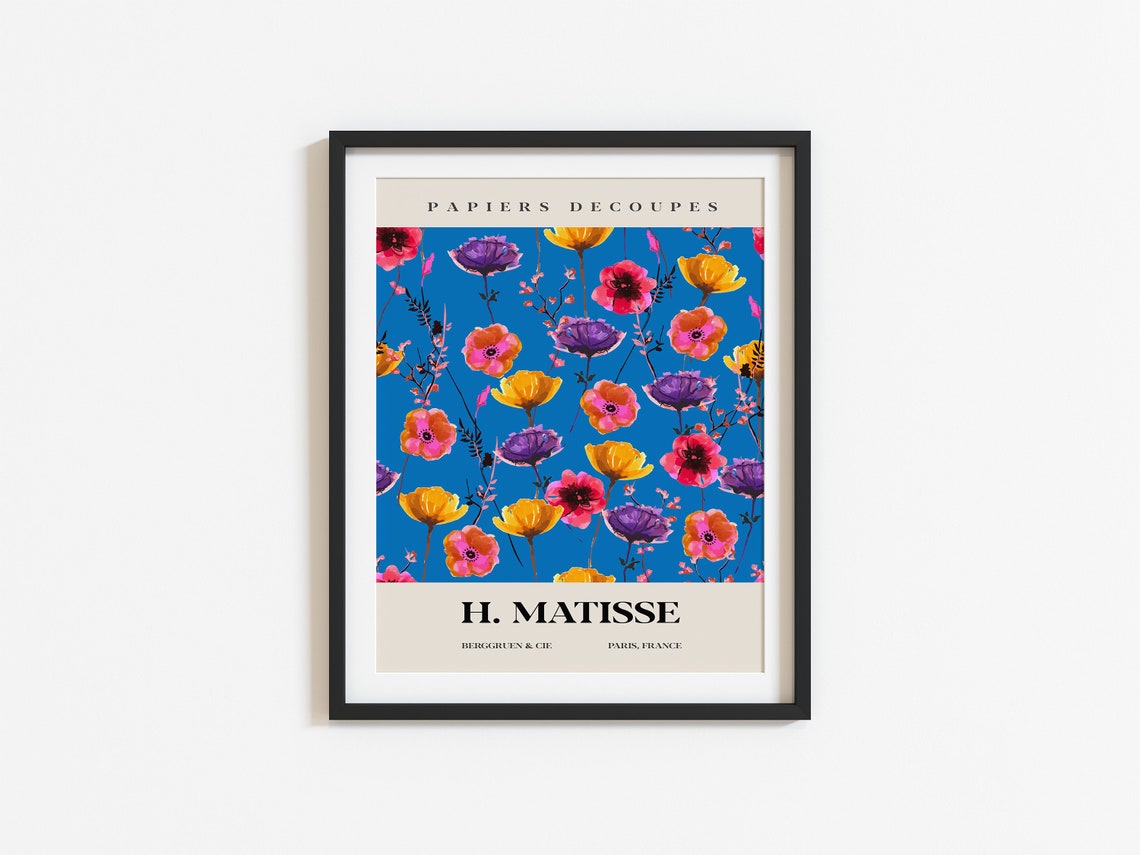 Henri Matisse Papiers Decoupes Blue Wildflower Exhibition Poster - Image 3