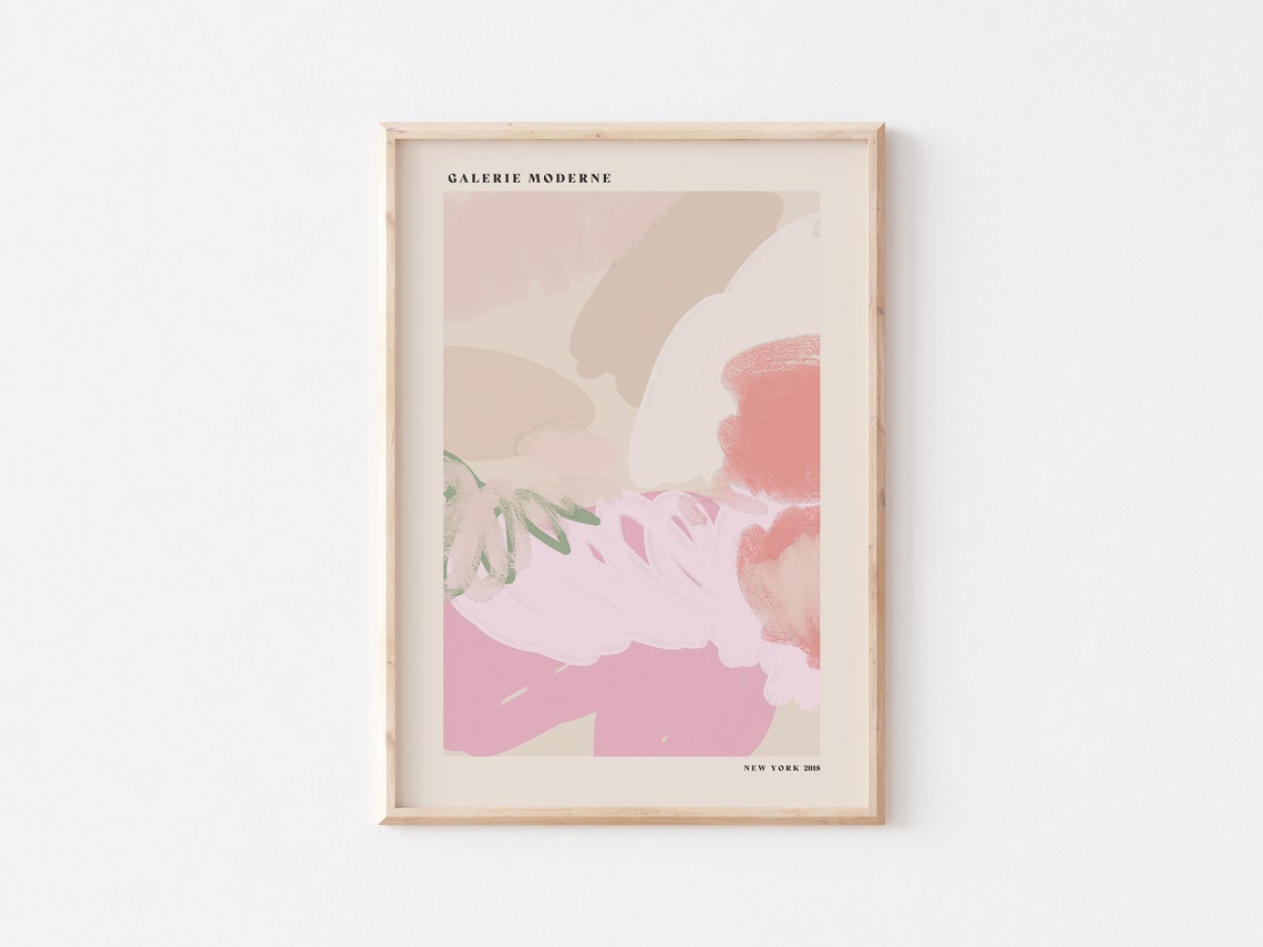 Galerie Moderne Pink Coral Floral Abstract Brushstroke Gallery Poster - Image 3